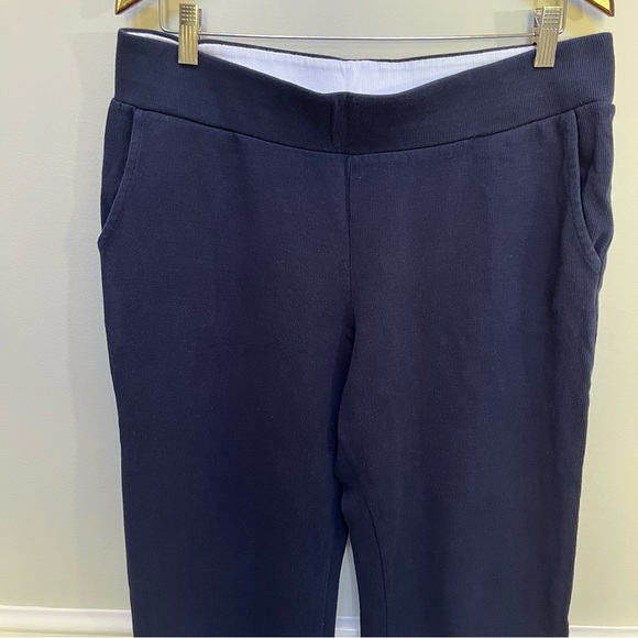 Lauren Ralph Lauren Navy Ribbed Straight Wide Leg Pants Size L - Picture 4 of 9